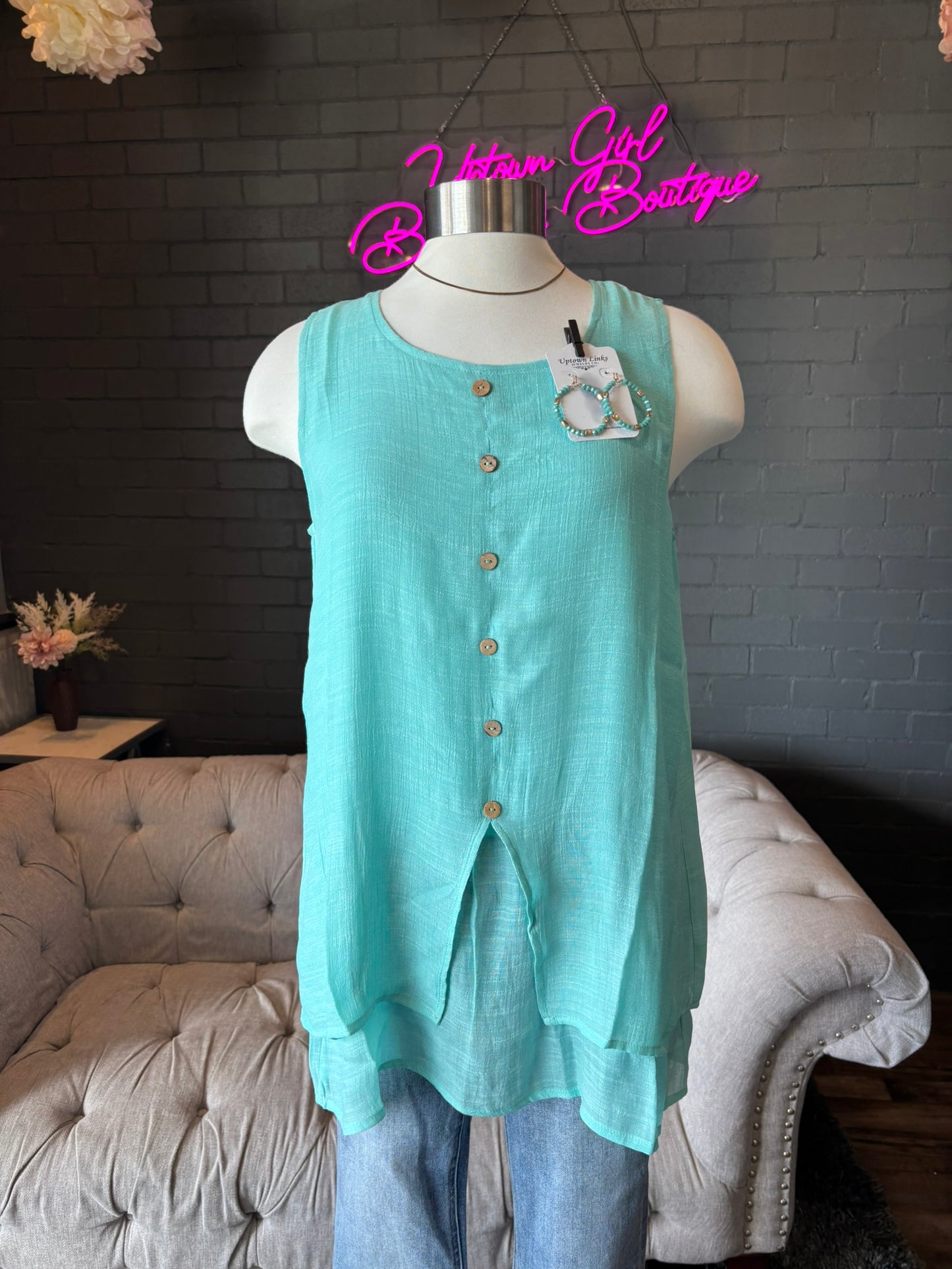 Leia Crinkle Tunic Tank