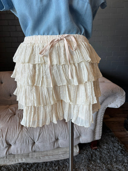 Lana Tiered Pleated Mini Skort