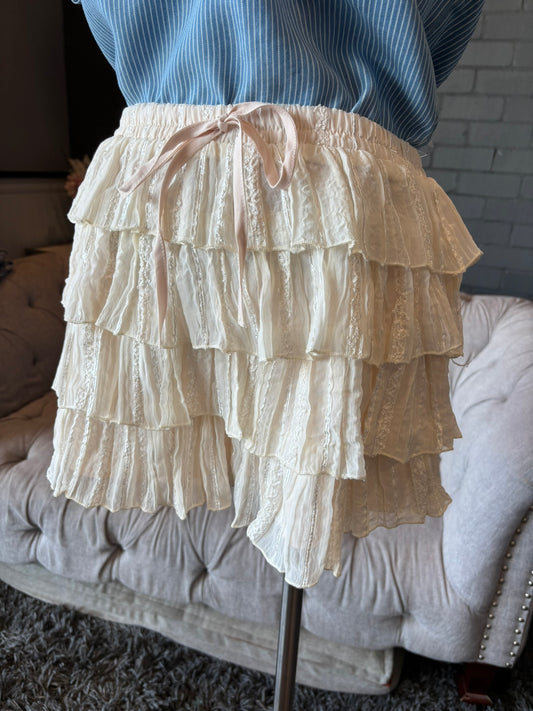 Lana Tiered Pleated Mini Skort