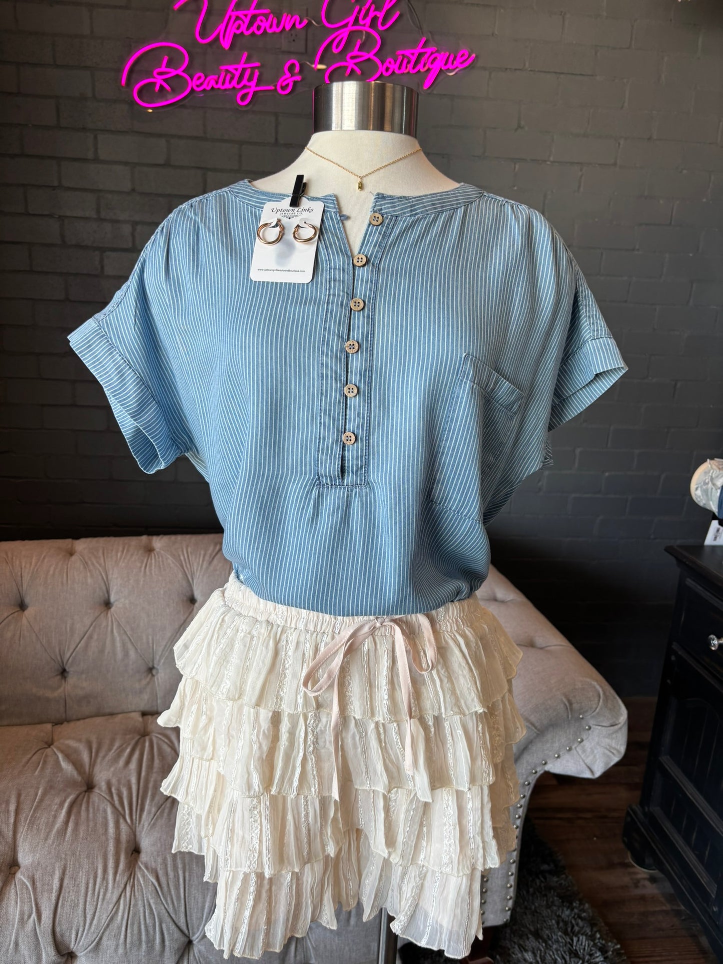 Lana Tiered Pleated Mini Skort