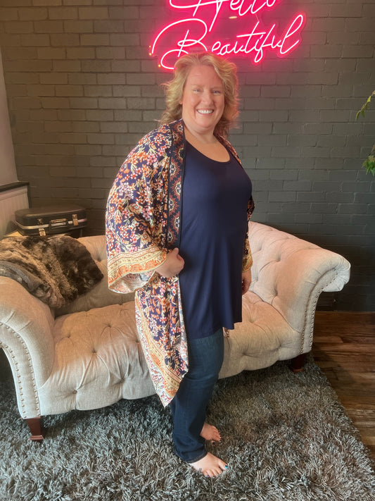 Midnight Blooms Kimono