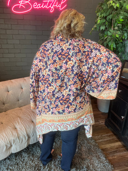 Midnight Blooms Kimono