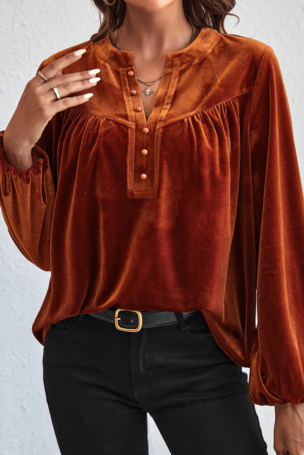 Flame Velvet Blouse