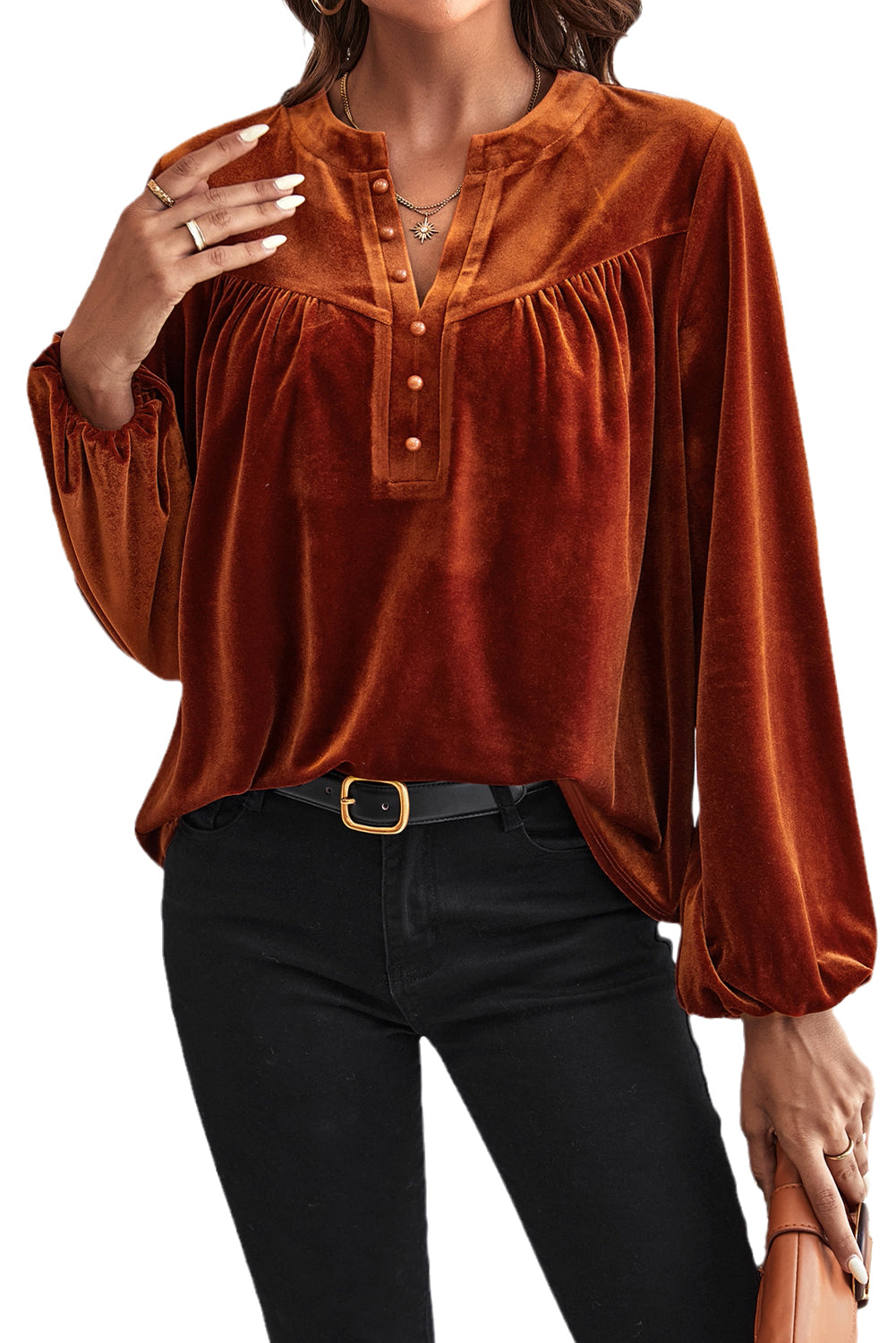 Flame Velvet Blouse