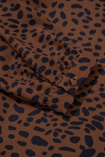 Sandra Leopard Ruffle Blouse