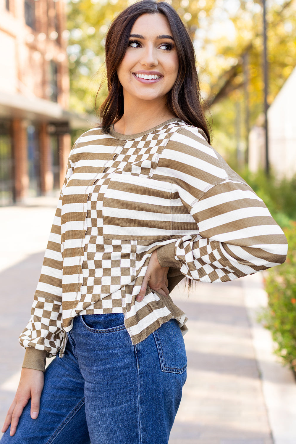 Raina Checkerboard Top