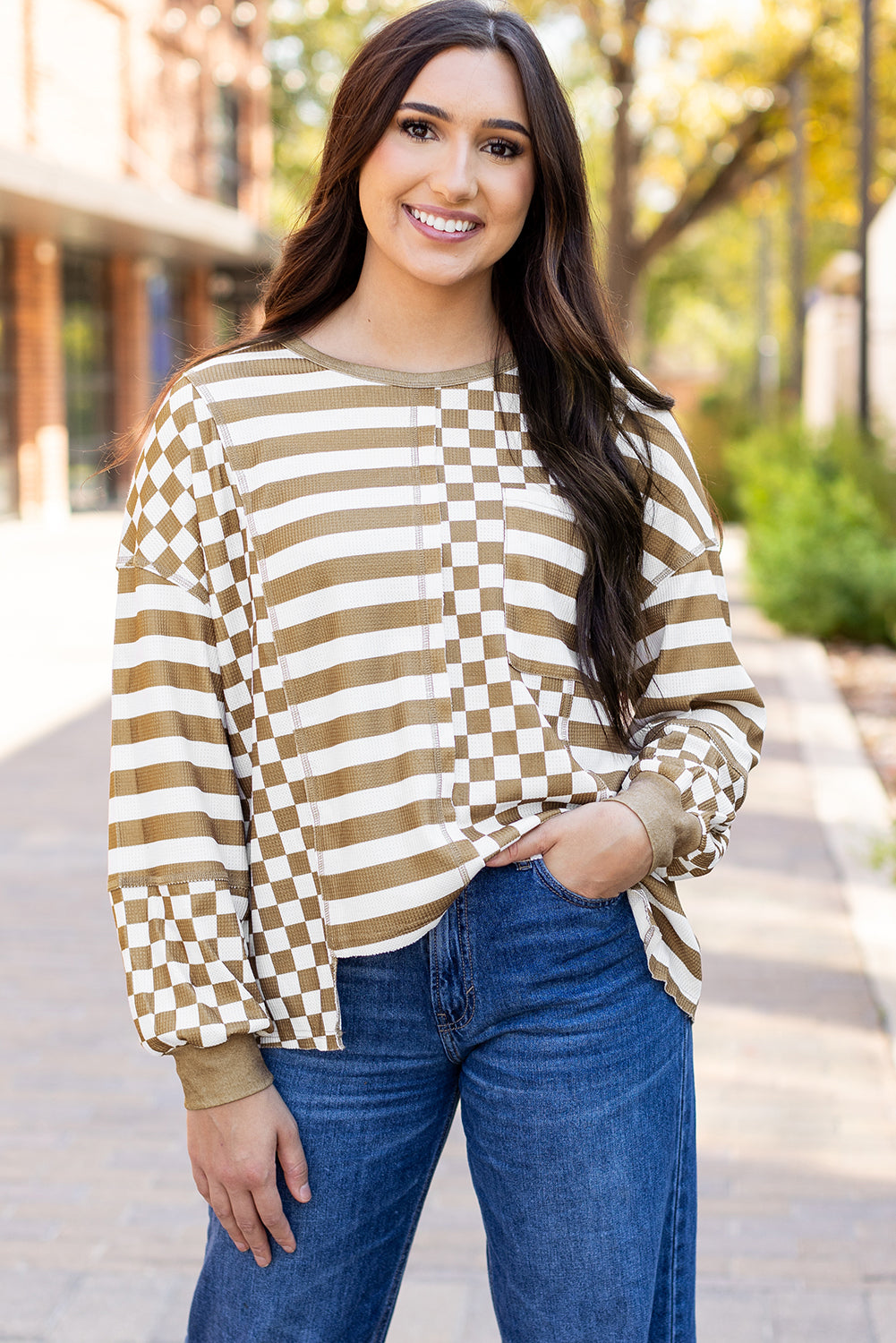 Raina Checkerboard Top