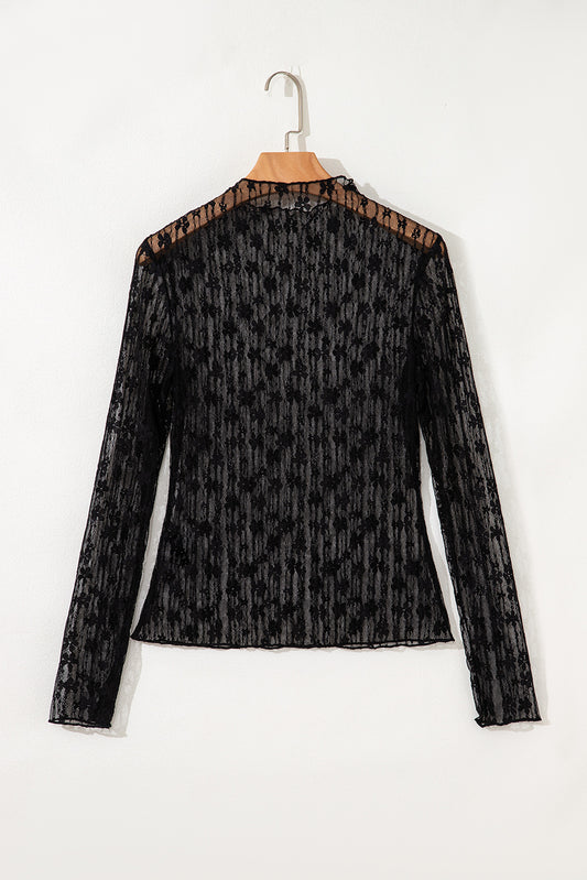 Becca Sheer Floral Lace Top