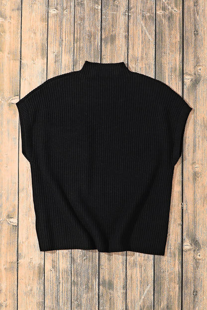 Delia Short Sleeve Sweater - Black