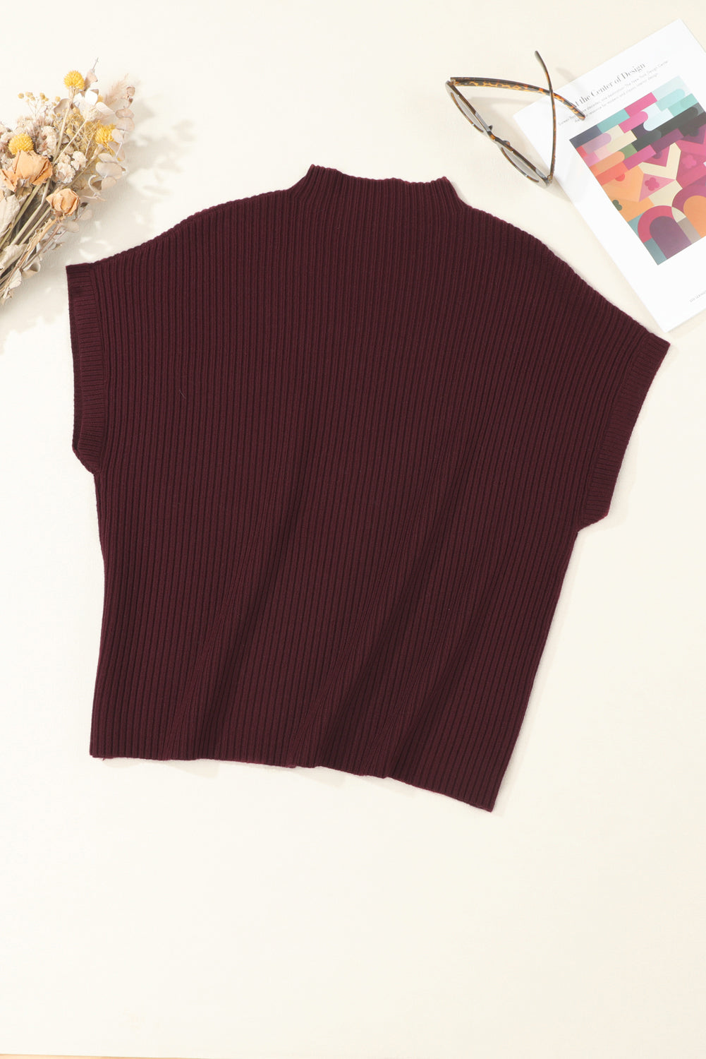 Delia Short Sleeve Sweater - Red