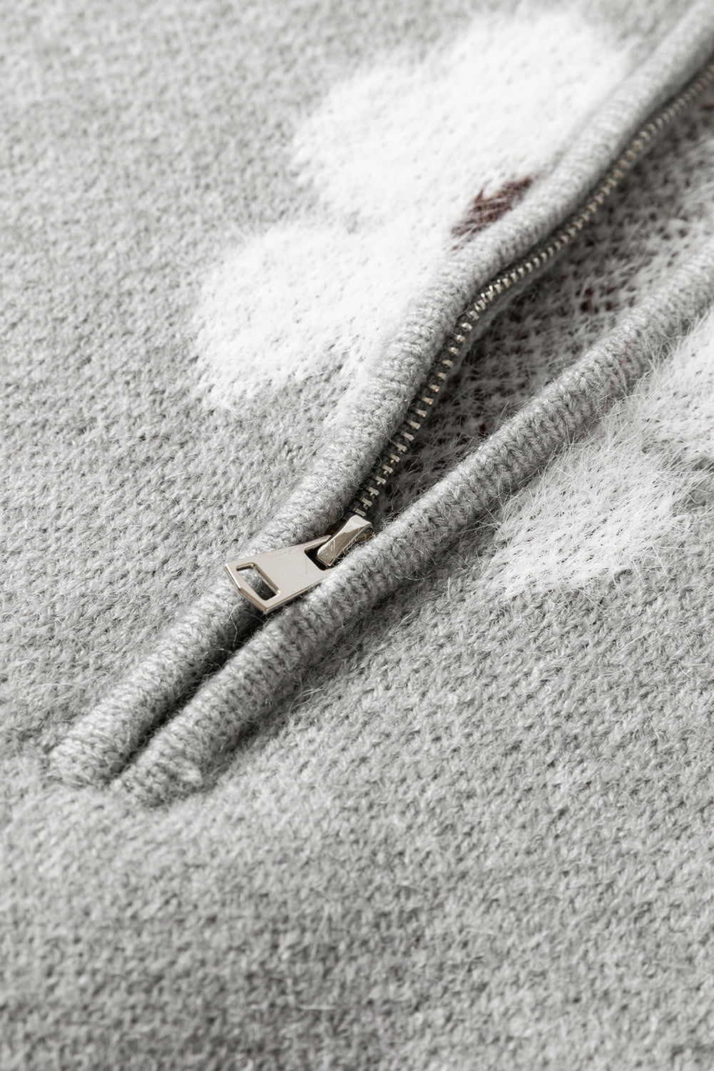 Jensen Floral Zip-Up Sweater - Grey