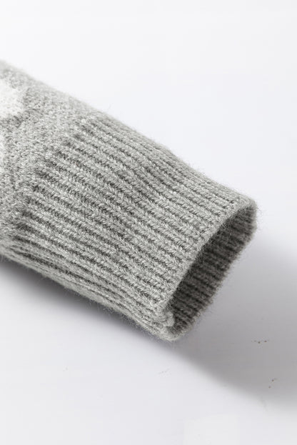 Jensen Floral Zip-Up Sweater - Grey