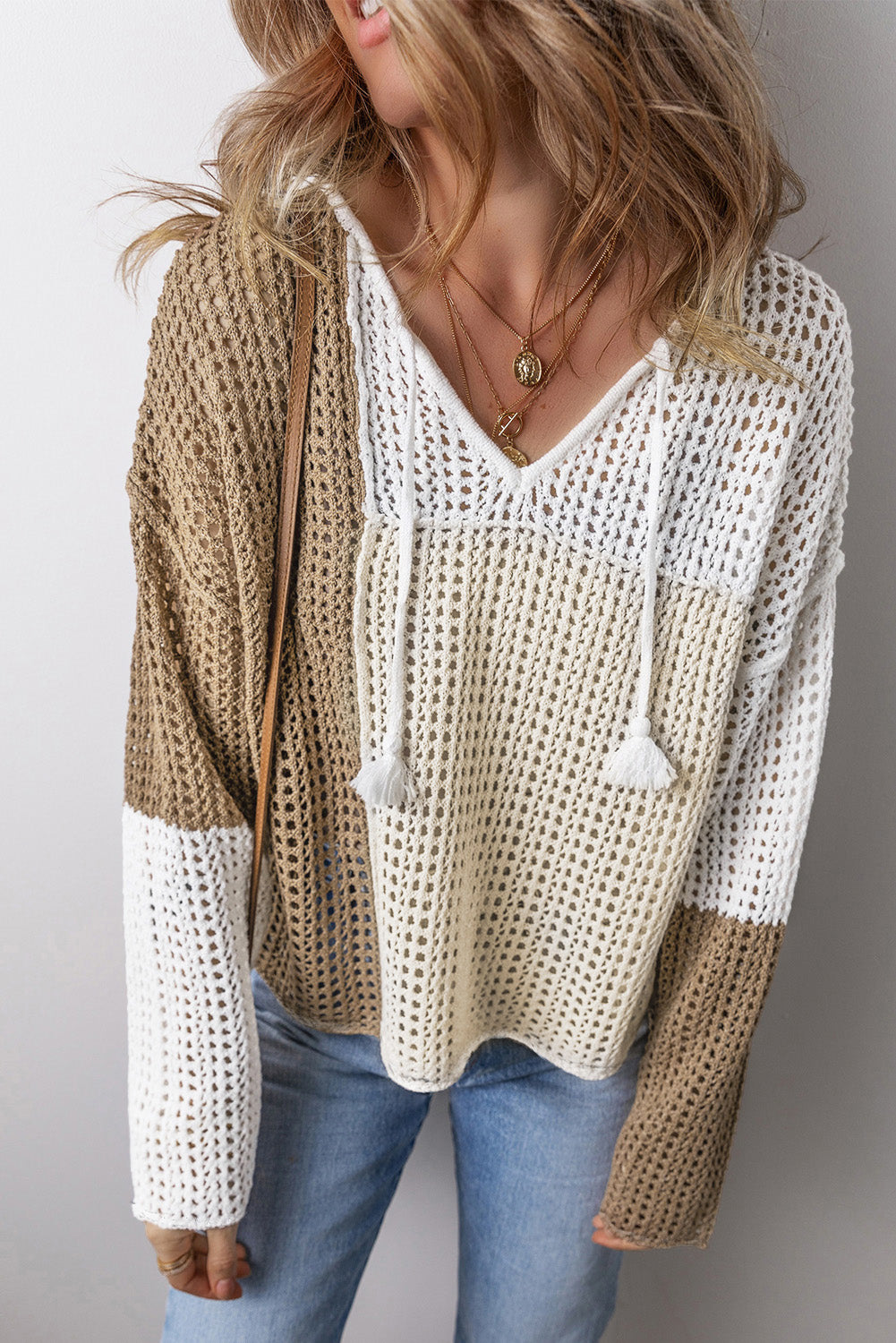 Colorblock Crochet Sweater