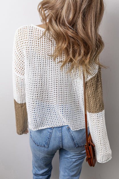 Colorblock Crochet Sweater