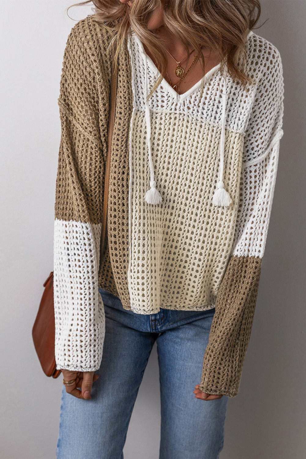 Colorblock Crochet Sweater