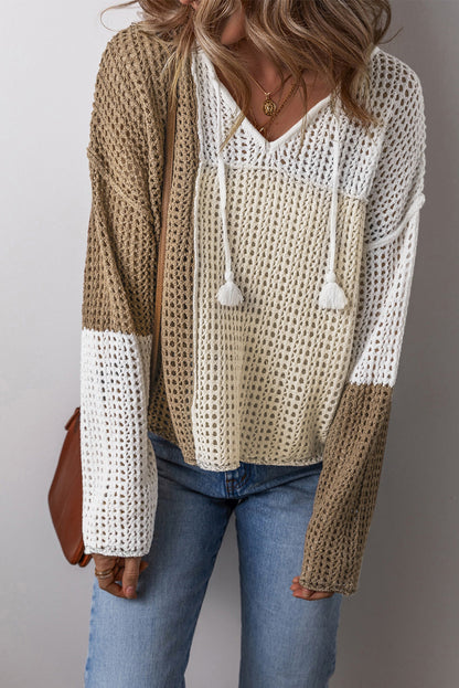 Colorblock Crochet Sweater