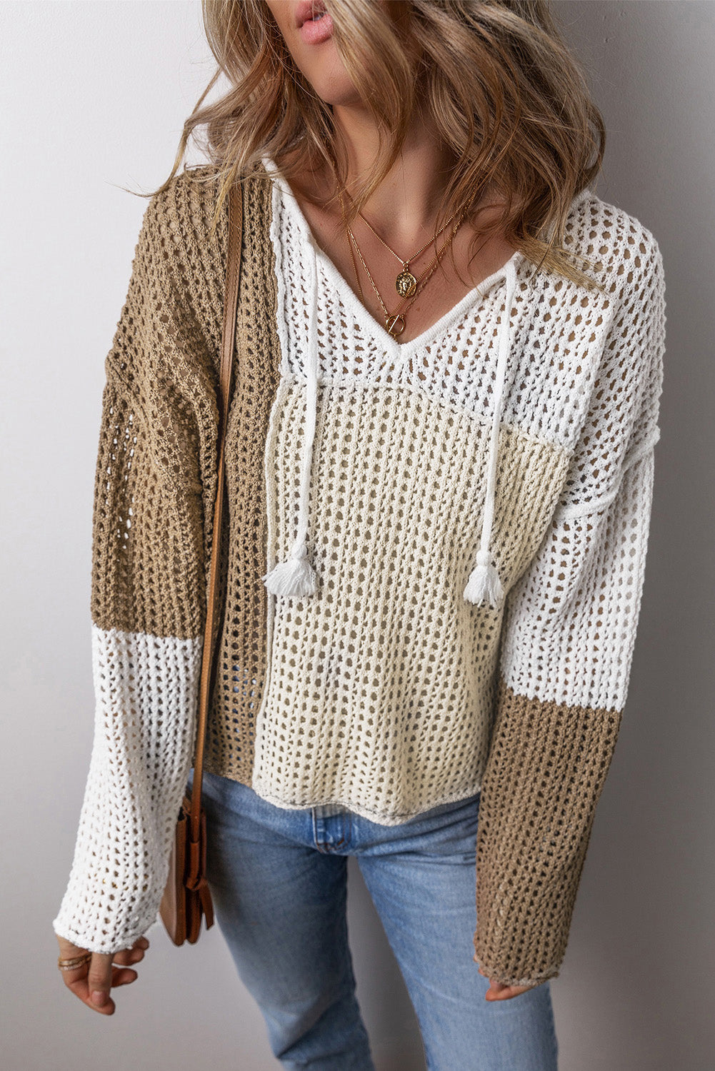 Colorblock Crochet Sweater