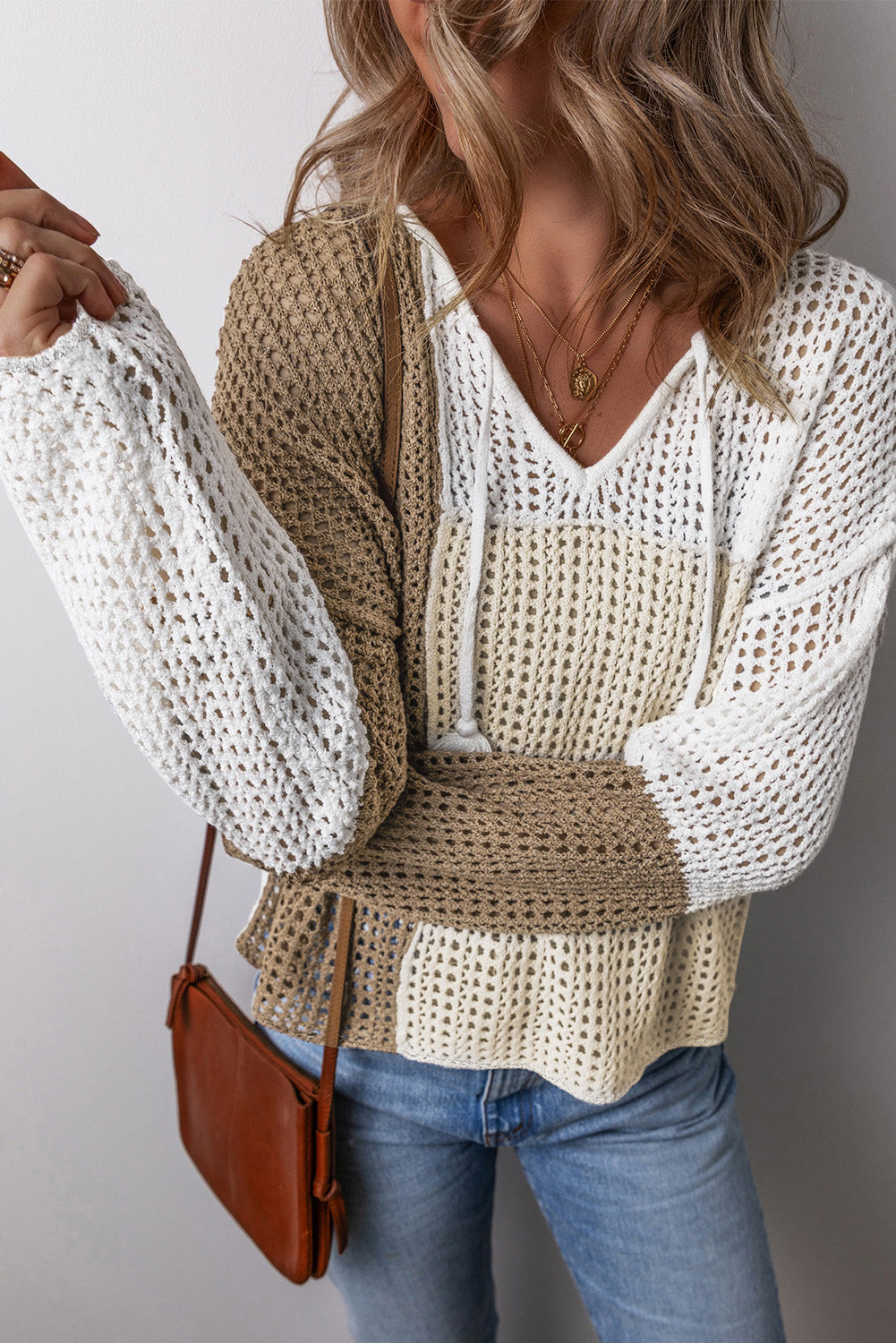 Colorblock Crochet Sweater