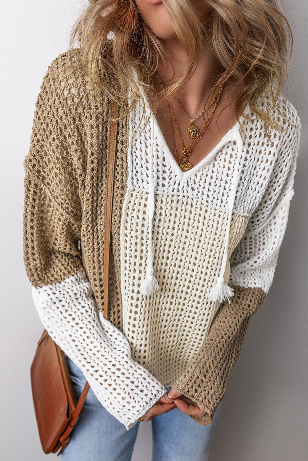 Colorblock Crochet Sweater