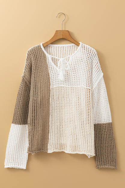 Colorblock Crochet Sweater