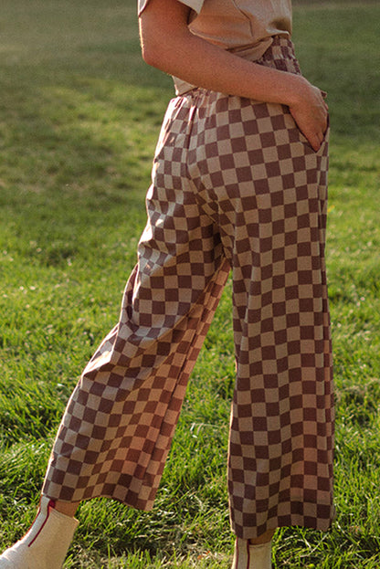 Amber Checkerboard Crop Pants