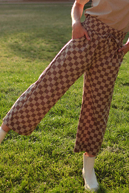 Amber Checkerboard Crop Pants