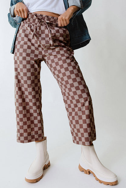 Amber Checkerboard Crop Pants