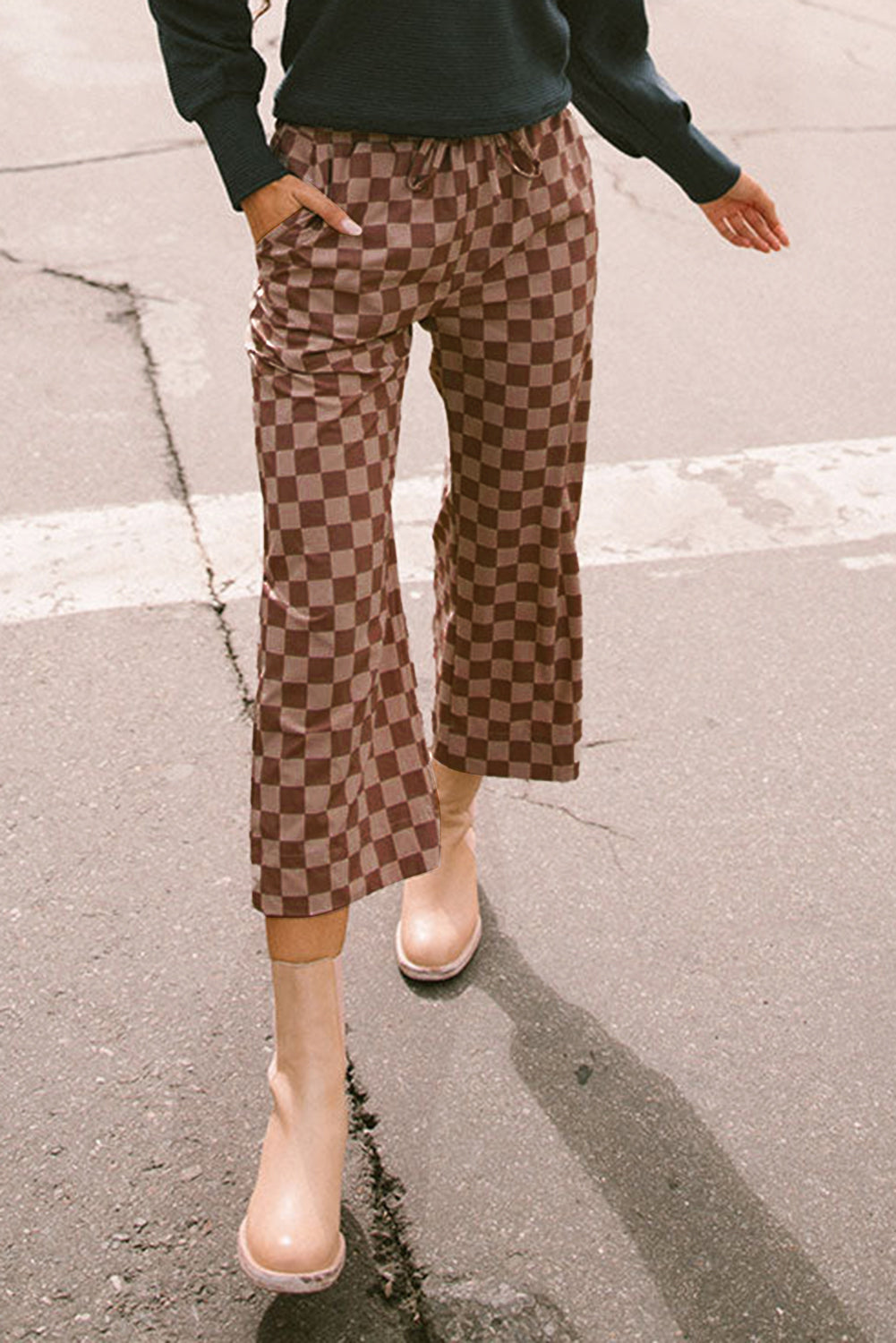 Amber Checkerboard Crop Pants