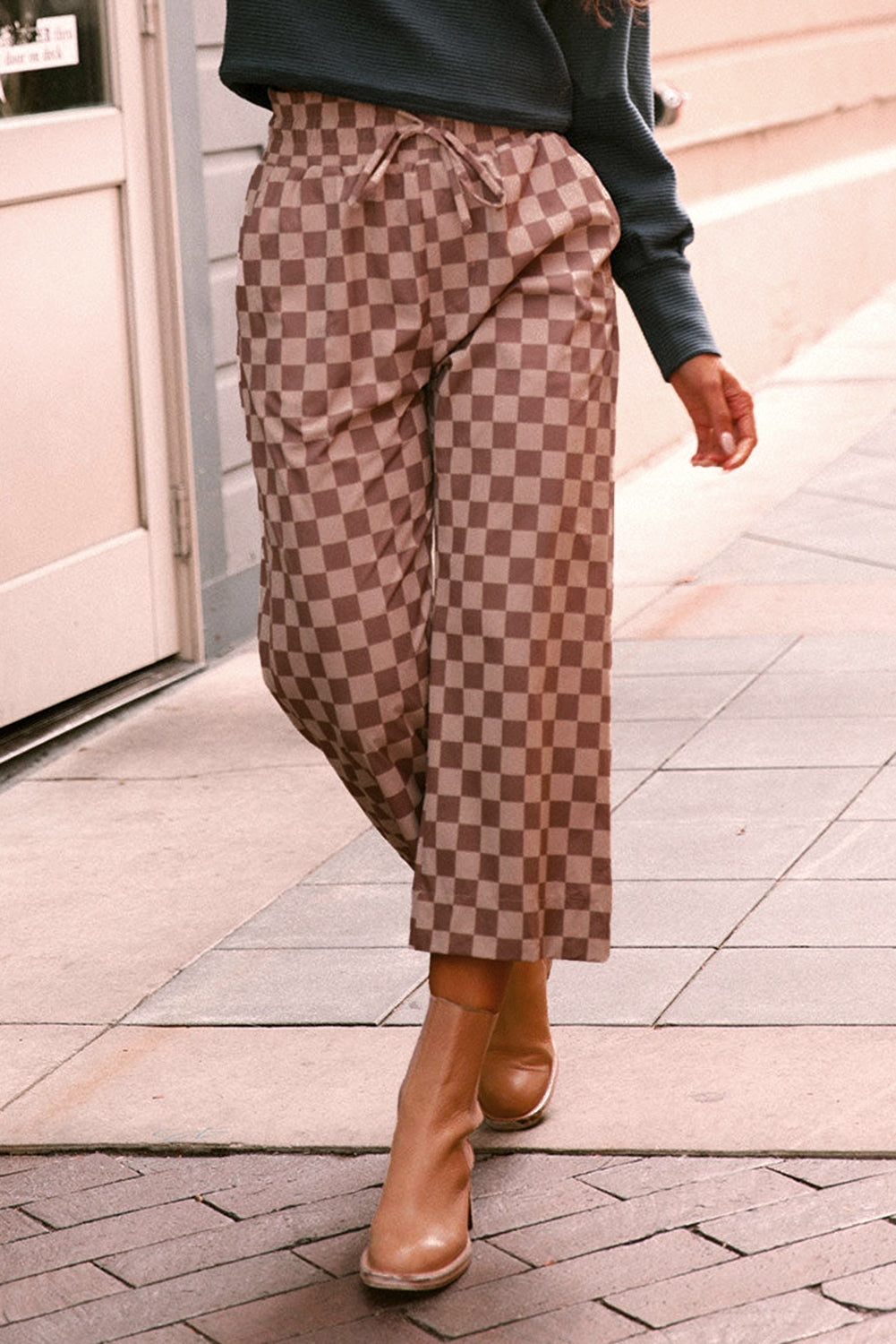 Amber Checkerboard Crop Pants