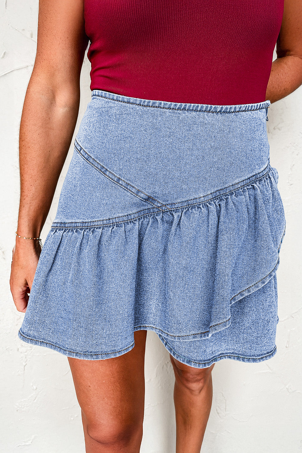 Taya Asymmetrical Denim Skirt