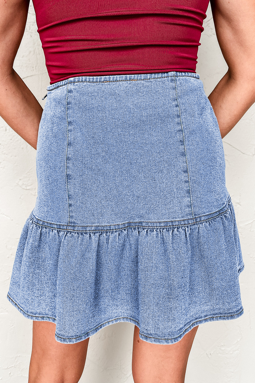 Taya Asymmetrical Denim Skirt