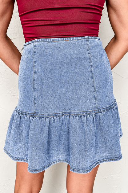 Taya Asymmetrical Denim Skirt