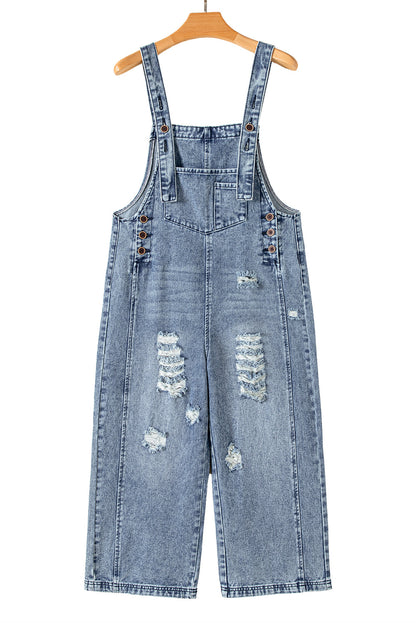 Stone Distressed Denim Bibs