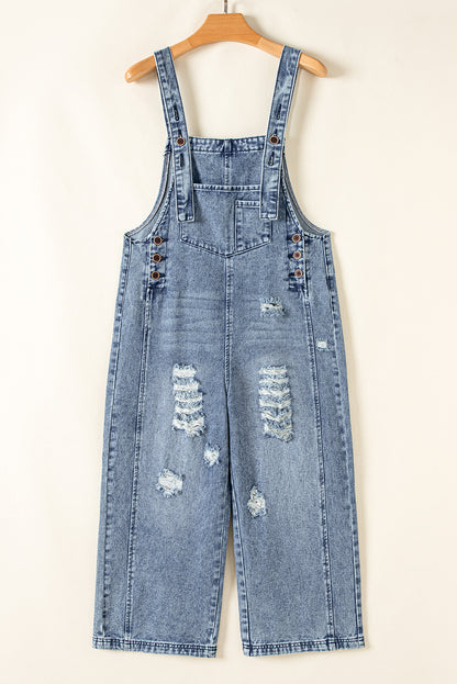 Stone Distressed Denim Bibs