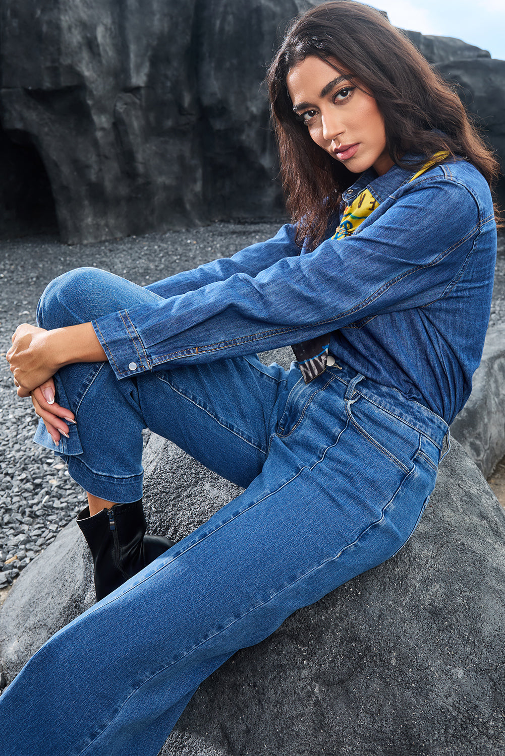 Polly Seam Detail Denim Jeans