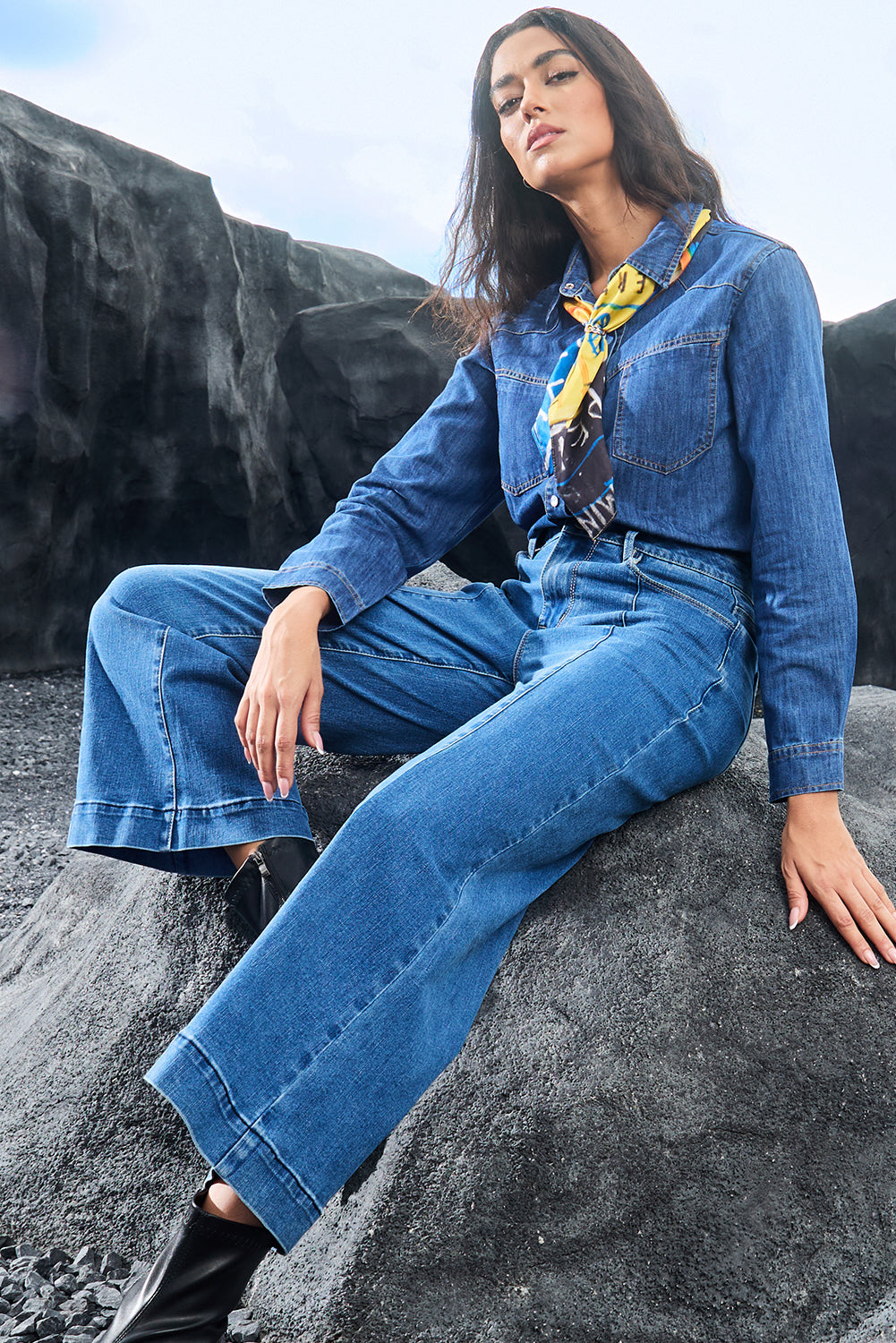 Polly Seam Detail Denim Jeans