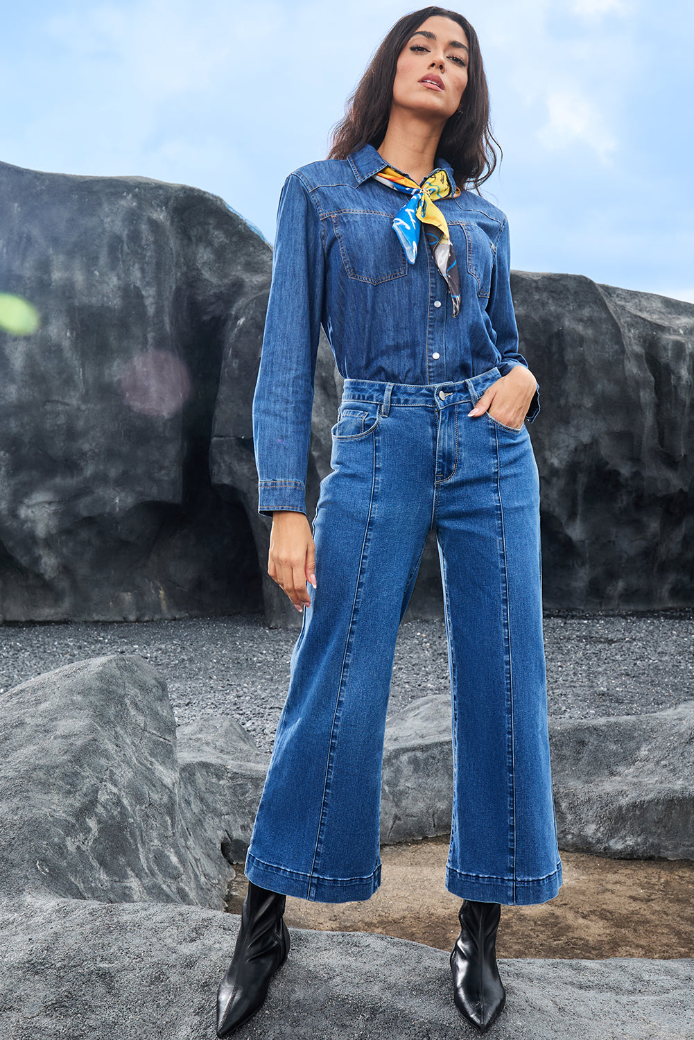 Polly Seam Detail Denim Jeans