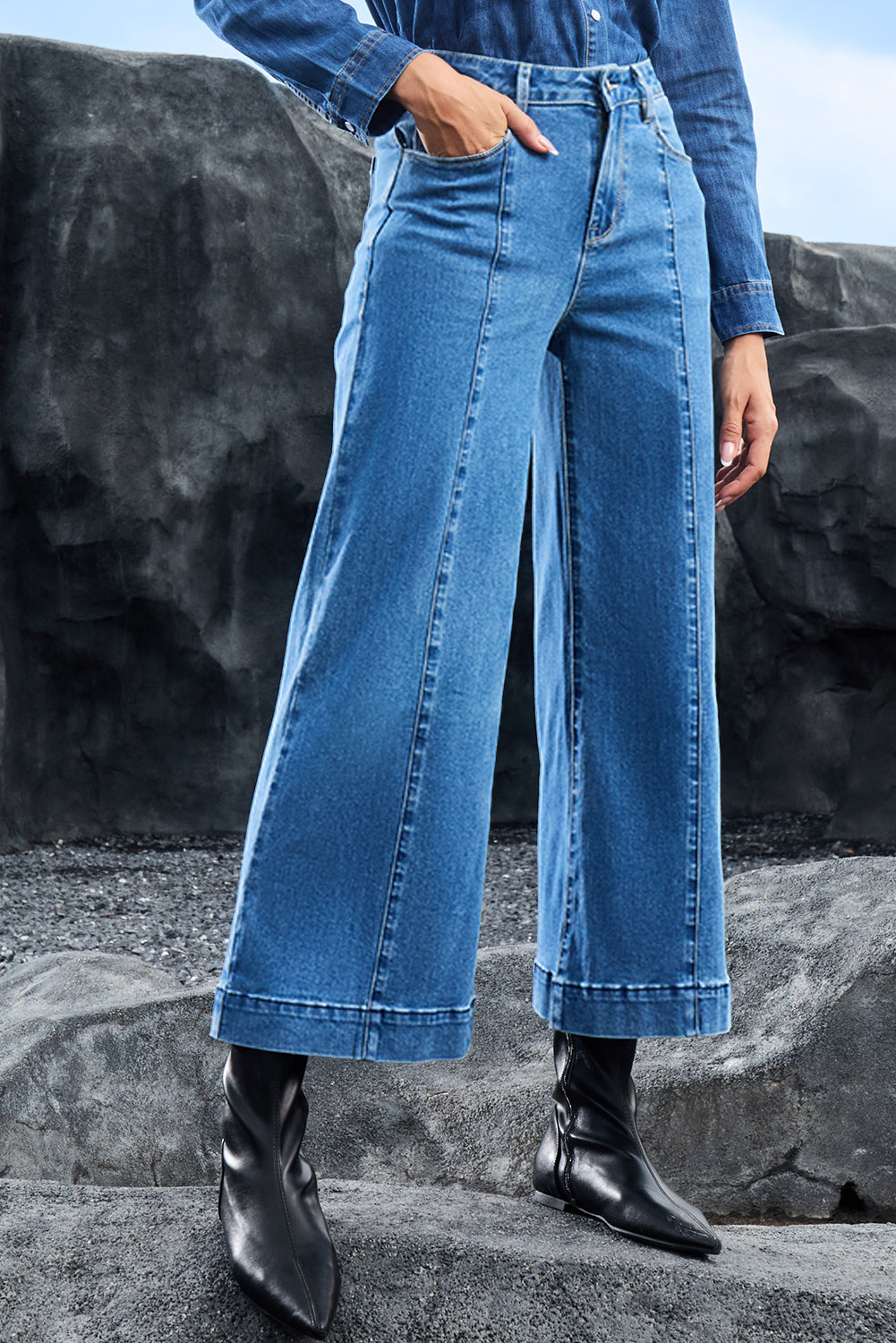 Polly Seam Detail Denim Jeans