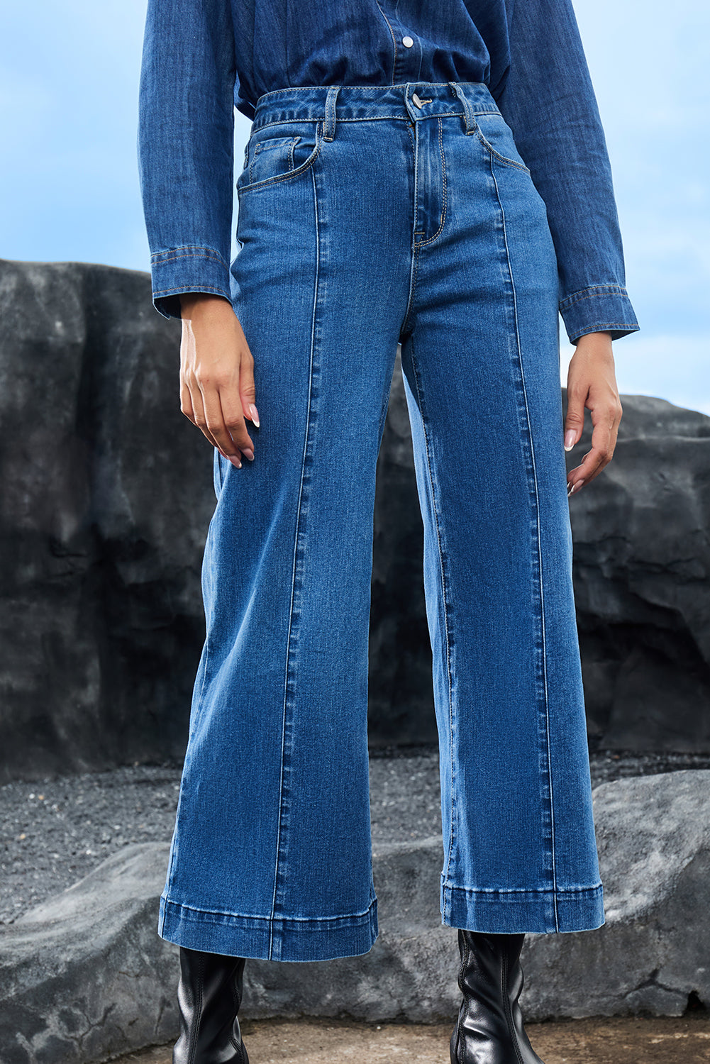 Polly Seam Detail Denim Jeans