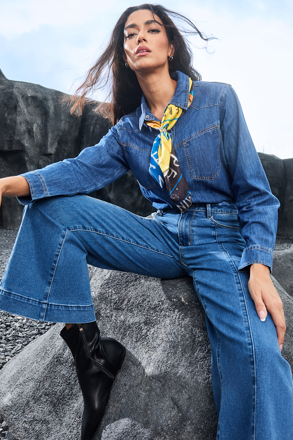 Polly Seam Detail Denim Jeans