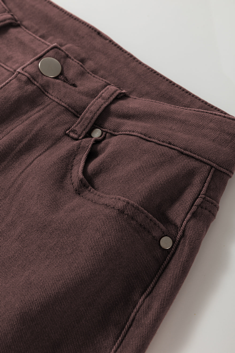 Vivian Straight Leg Denim Jeans - Coffee