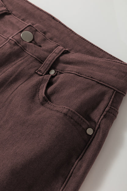 Vivian Straight Leg Denim Jeans - Coffee