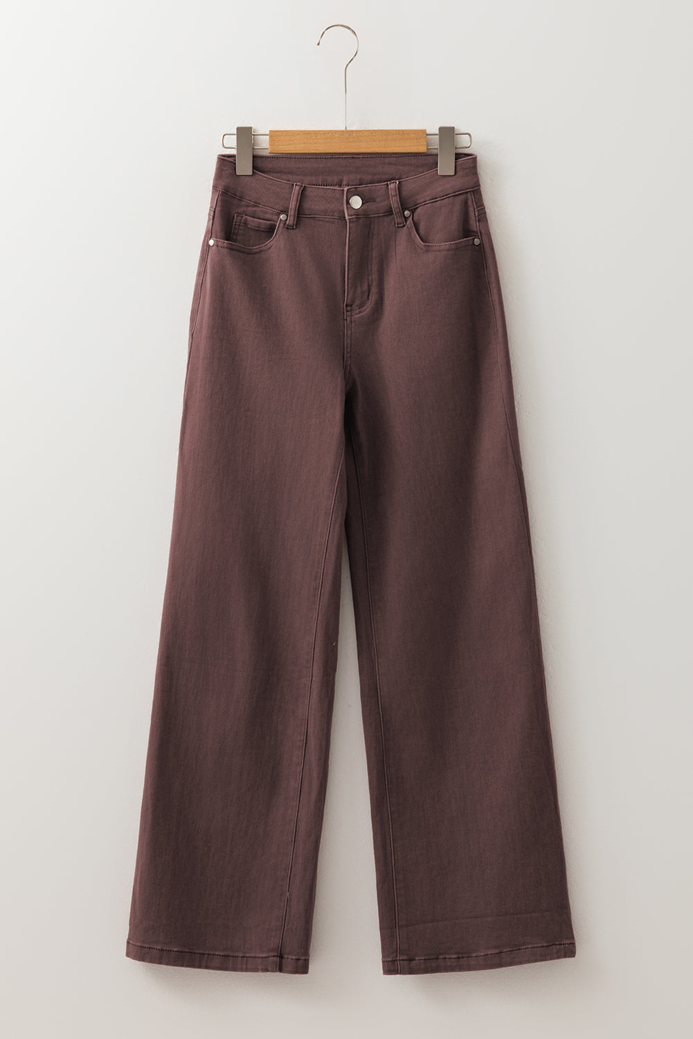 Vivian Straight Leg Denim Jeans - Coffee
