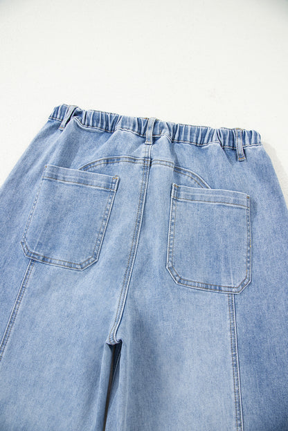 Beau Drawstring Wide Leg Denim Pants