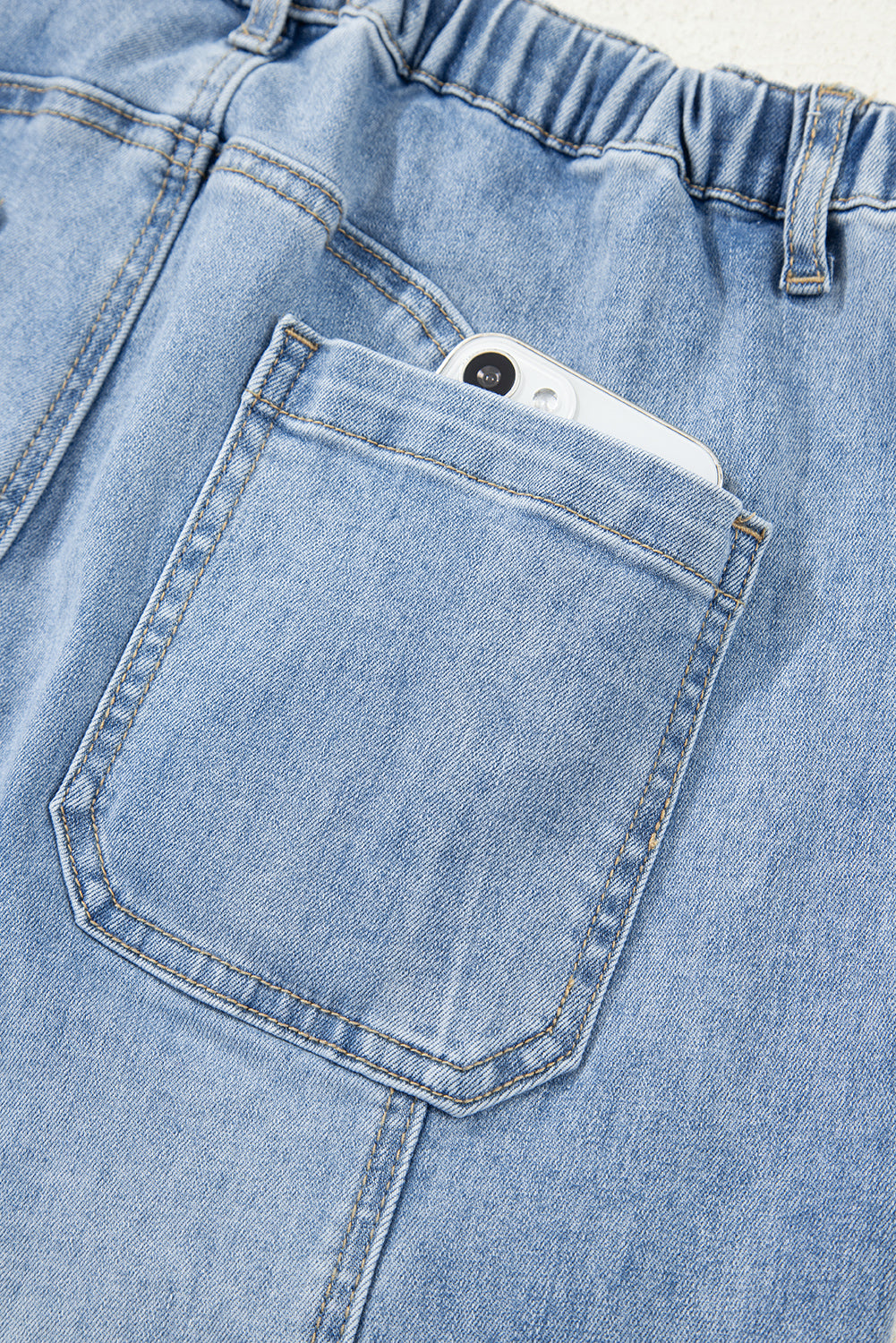 Beau Drawstring Wide Leg Denim Pants