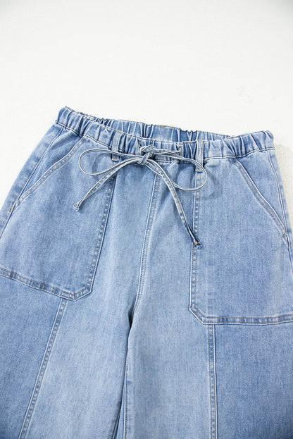 Beau Drawstring Wide Leg Denim Pants