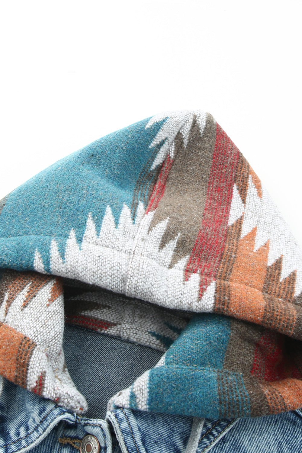 Arabella Aztec Frayed Denim Jacket