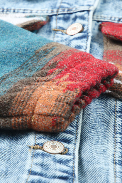 Arabella Aztec Frayed Denim Jacket