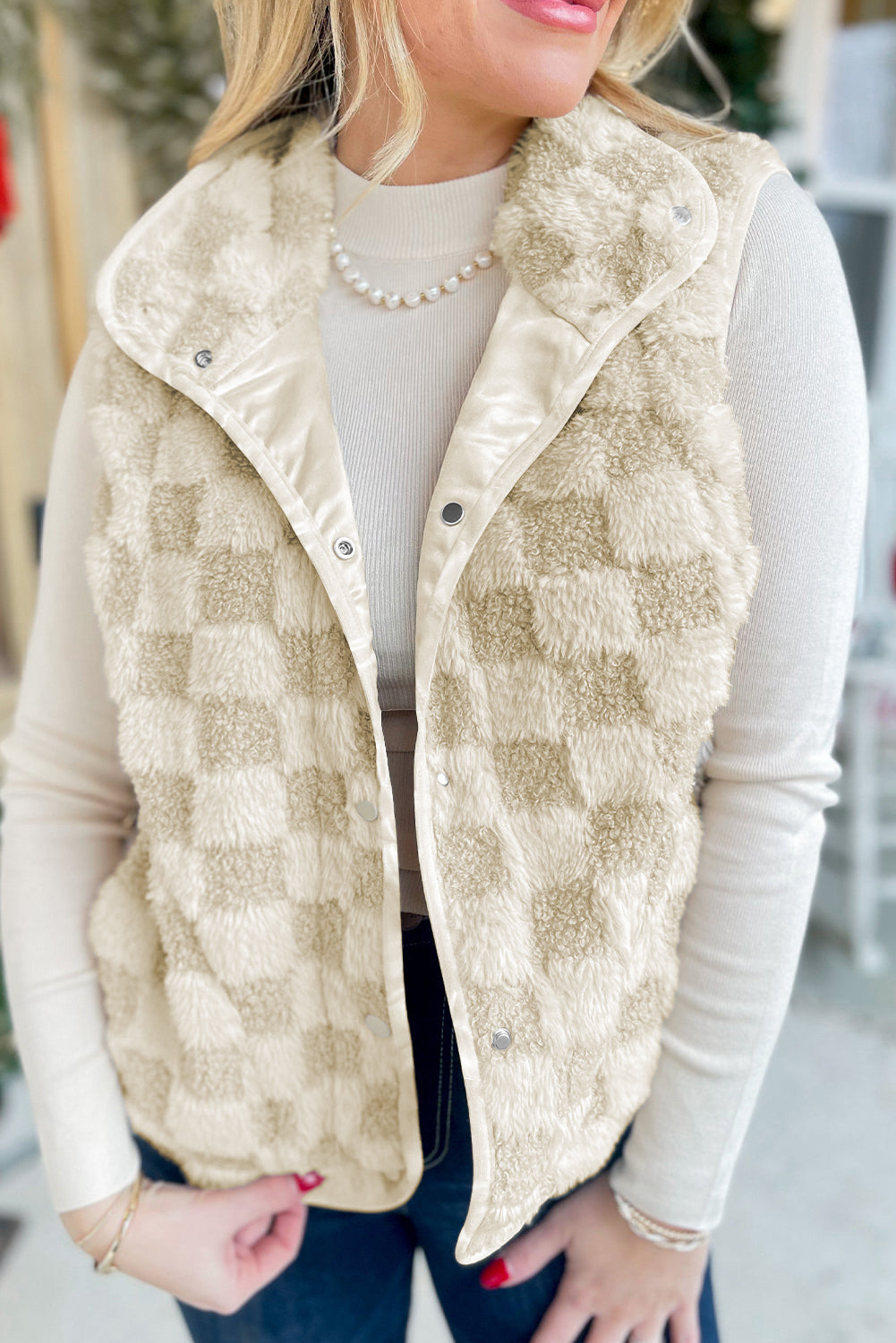 Chase Checkerboard Sherpa Vest