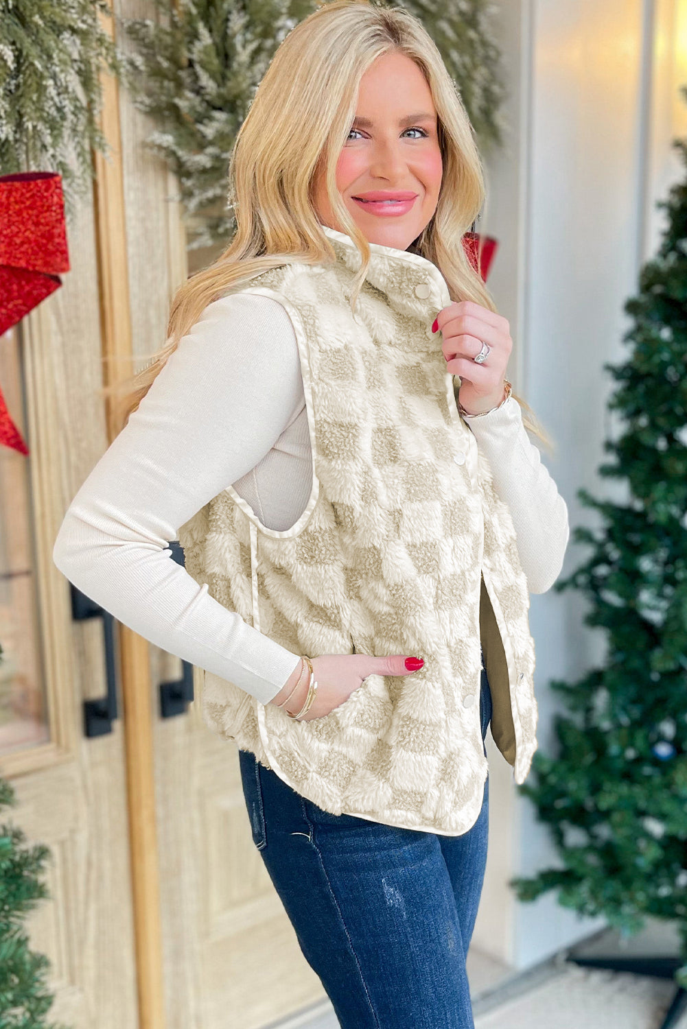 Chase Checkerboard Sherpa Vest